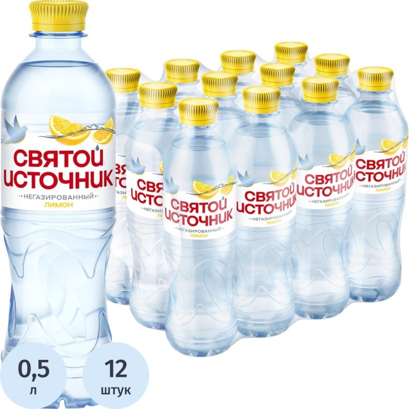 Вода питьевая негаз.Святой источник со вкусом Лимона 0,5л