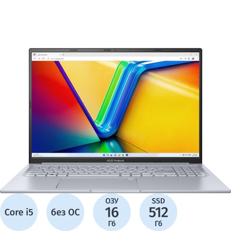 Ноутбук Asus 16X (90NB11E2-M01080) i5-12500H/16Gb/512Gb SSD/16/NoOS