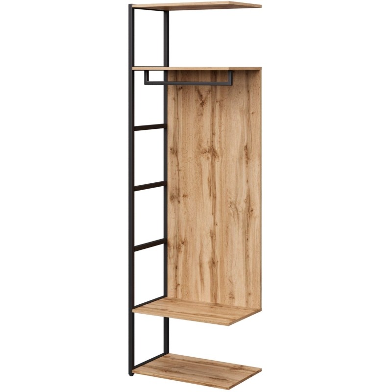 Шкаф приставной гардеробный K-Loft 241H029 645х400х2105 дуб натур/черный