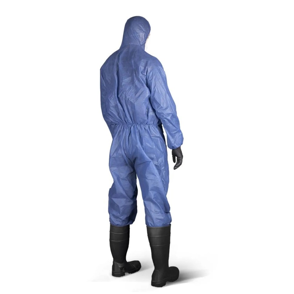 Комбинезон однораз. защит с капюш Zonegard голубой р-р L (EPB428)