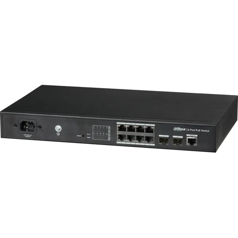 Коммутатор DAHUA (DH-PFS4210-8GT-150) 8-портовый гб управл,PoE,8RJ45,uplink