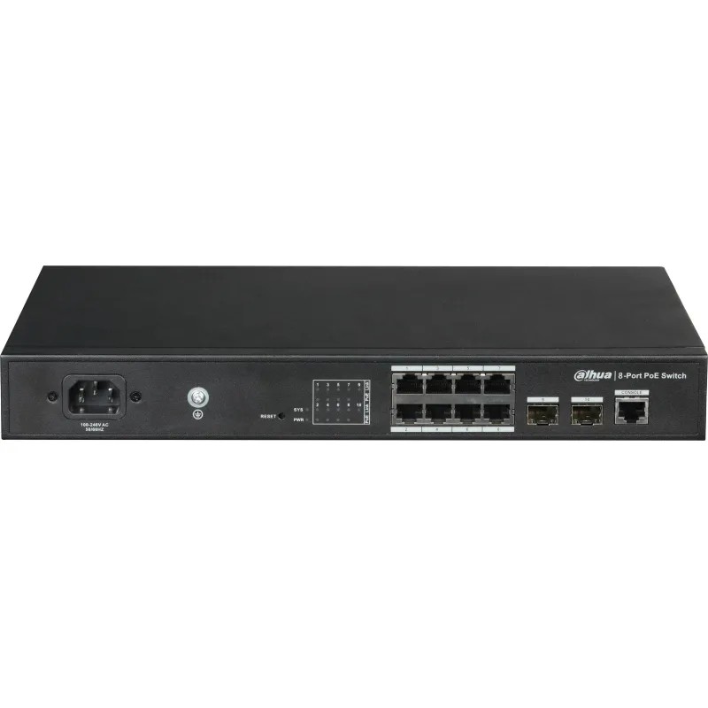 Коммутатор DAHUA (DH-PFS4210-8GT-150) 8-портовый гб управл,PoE,8RJ45,uplink