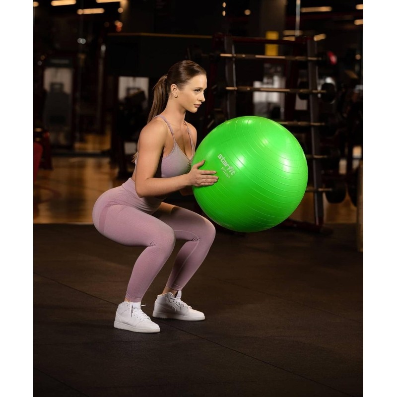 Фитбол STARFIT GB-109 55см,0,9кг, антивзрыв, с ручн насосом,зел,УТ-00020818