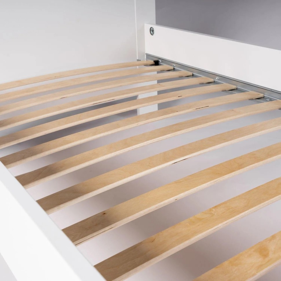 Кровать одинарная ШС_Сага 90х200 белая Кровать одинарная ШС_Сага 90х200 белая