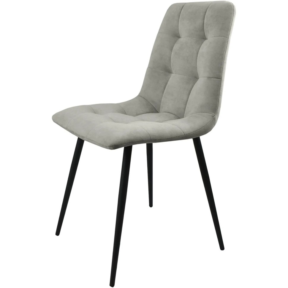 Стул GL_Риполи ЭМАЛЬ ЧЕРНЫЙ МУАР Catania Smoke/светло-серый
