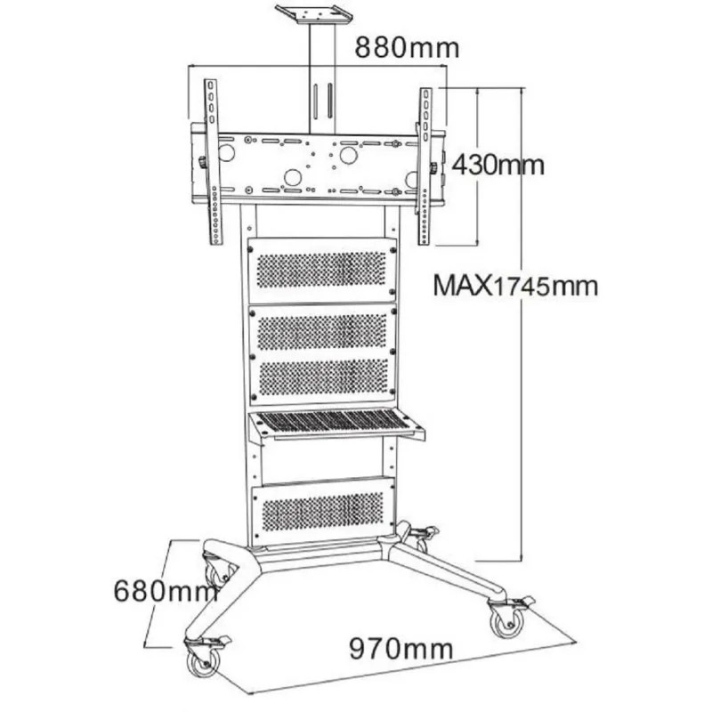 Стойка мобильная Wize Pro [M75]32&#039;-75&#039;,Max VESA 800x400мм/наклон+15/-15 гр