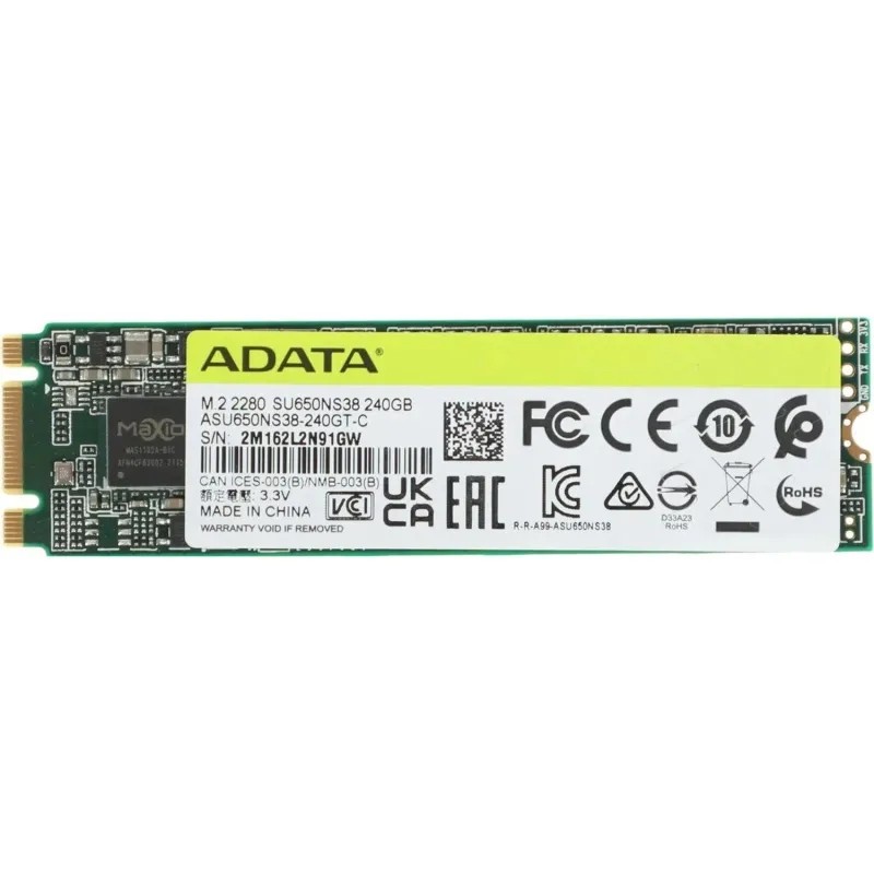 SSD накопитель ADATA SSD Ultimate SU650(ASU650NS38-240GT-C),240GB,M.2,SATA3