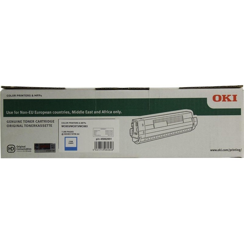 Тонер-картридж OKI 45862851/45862839 для MC853/873/883 Cyan