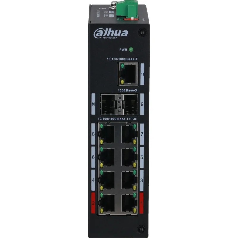 Коммутатор DAHUA DH-PFS3211-8GT-120 8-порт гб неуправл,PoE,RJ45,SFP, uplink