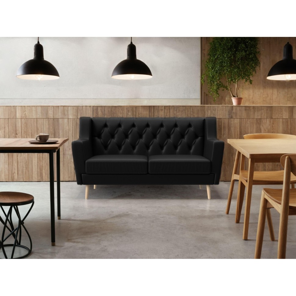 Диван АrtМ_Horeca Брайтон 2 Люкс (108961) 2-х мест. к/з черный Диван АrtМ_Horeca Брайтон 2 Люкс (108961) 2-х мест. к/з черный