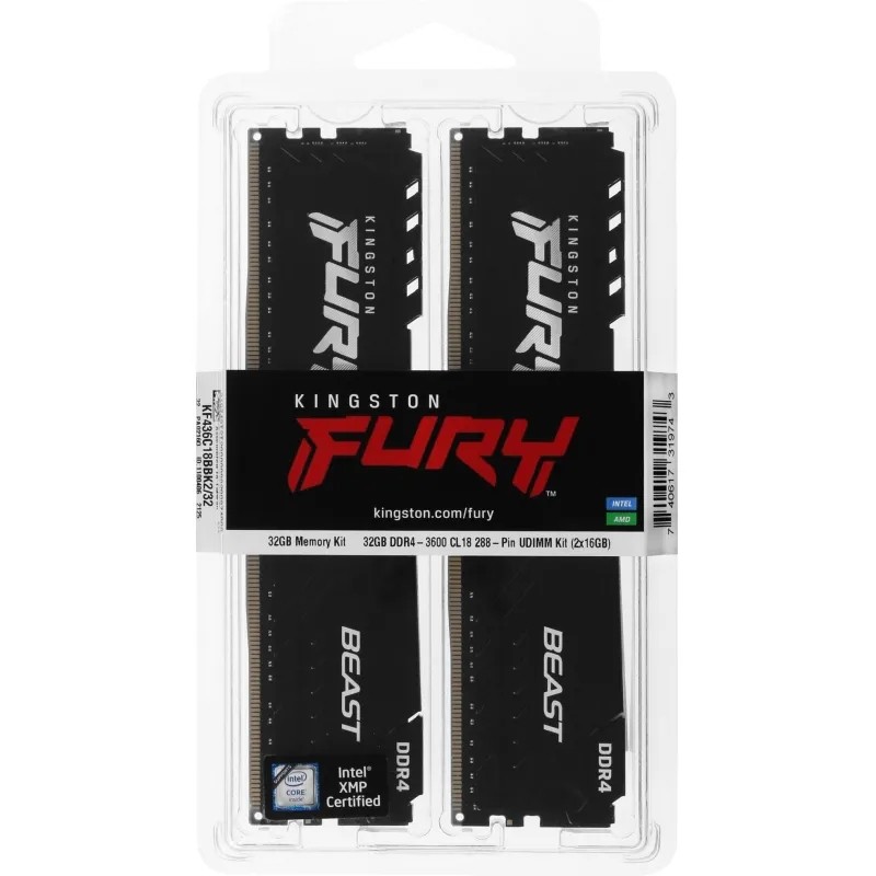 Модуль памяти DIMM 32GB DDR4-3600 K2 KF436C18BBK2/32 KINGSTON