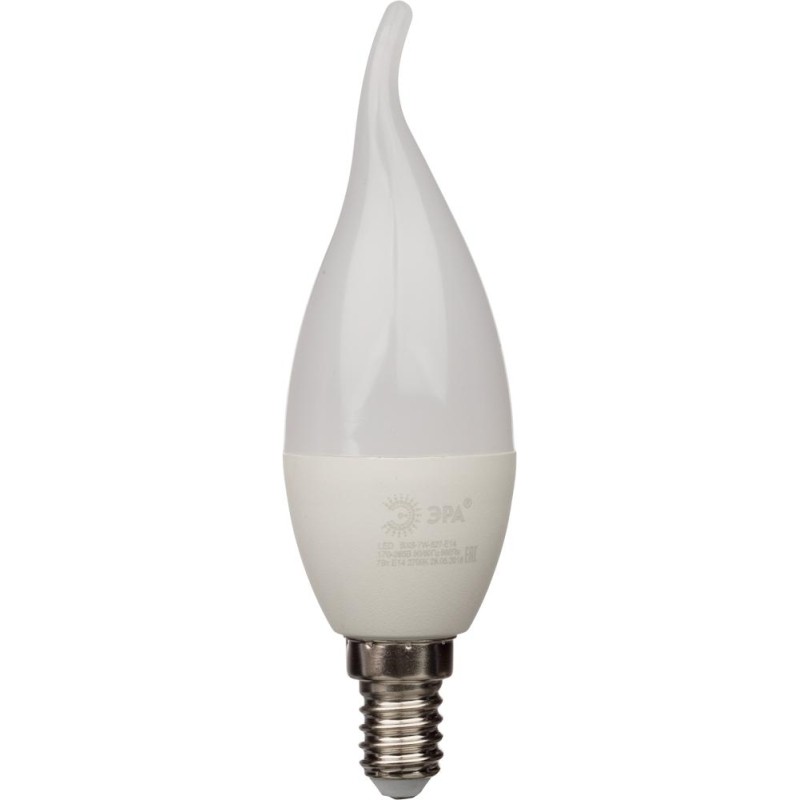 Лампа светодиодная   Эра 7W E14 2700k свеча на ветру LED BXS-7W-827-E14