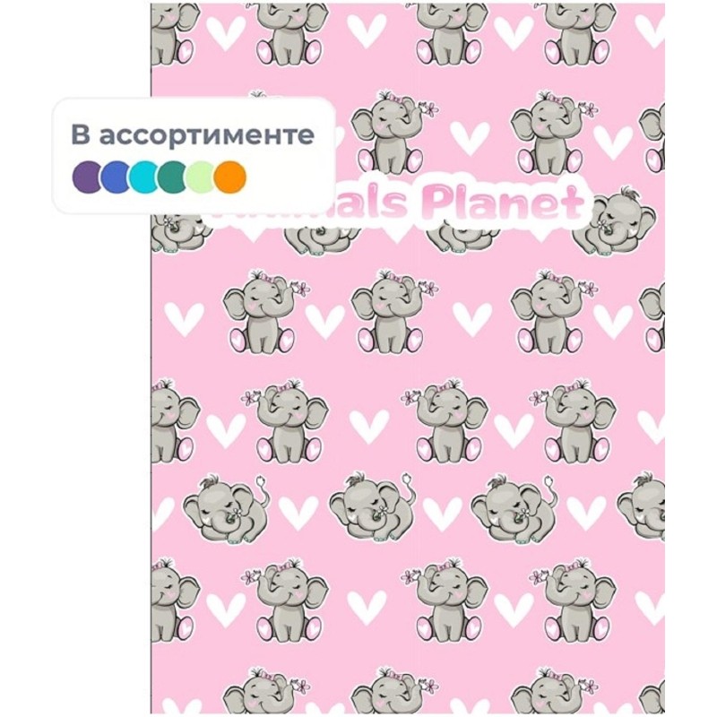 Тетрадь общая M&amp;G Animal, А5, 64 л, клет, цвет в асс,в пласт обложке
