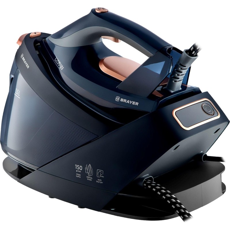 Парогенератор BRAYER 4157BR,3200Вт,керам,OneTemp,давл.7бар,1,5л,верт.отп