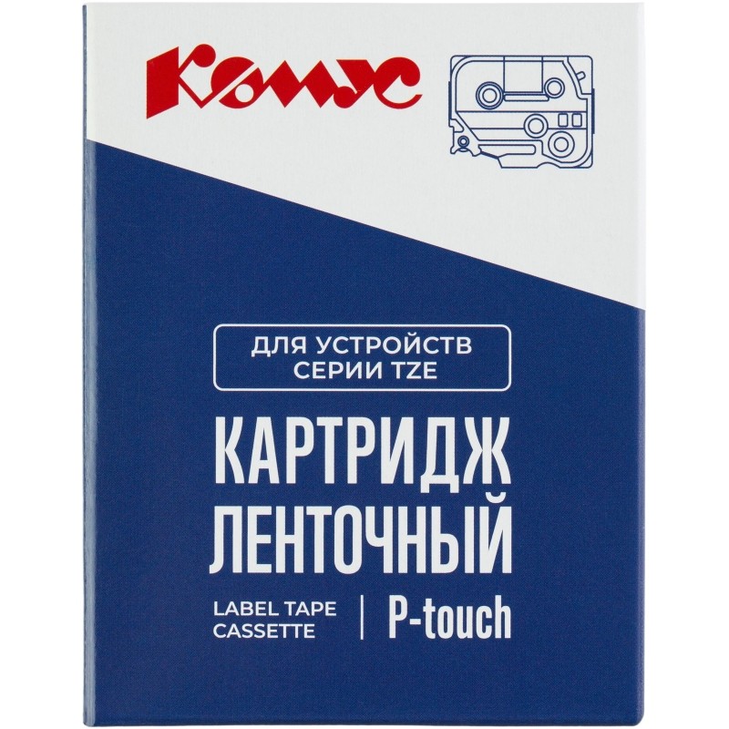 Картридж Комус TZE-415(Brother TZE-415 белый на красном ,6мм/8м)
