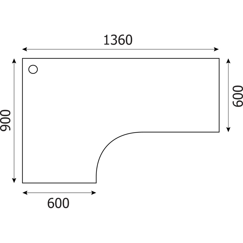 Стол SP Бюджет левый 2364 (402662) дуб шамони светлый 1360 (430)