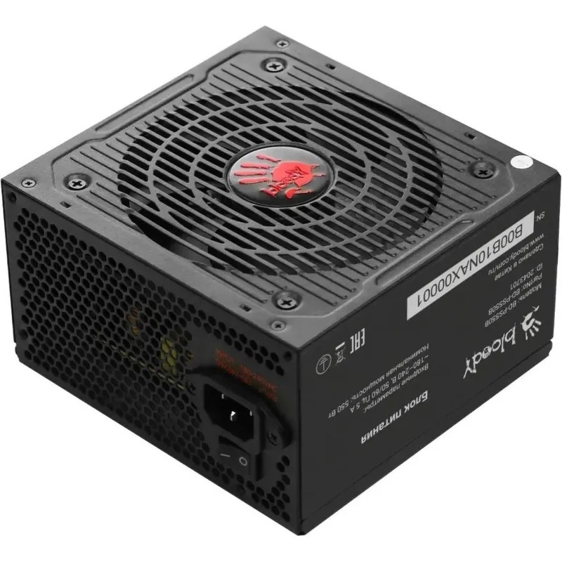 Блок питания Bloody (BD-PS550B)ATX 80+(20+4pin) APFC 120/fan 6xSATA RTL