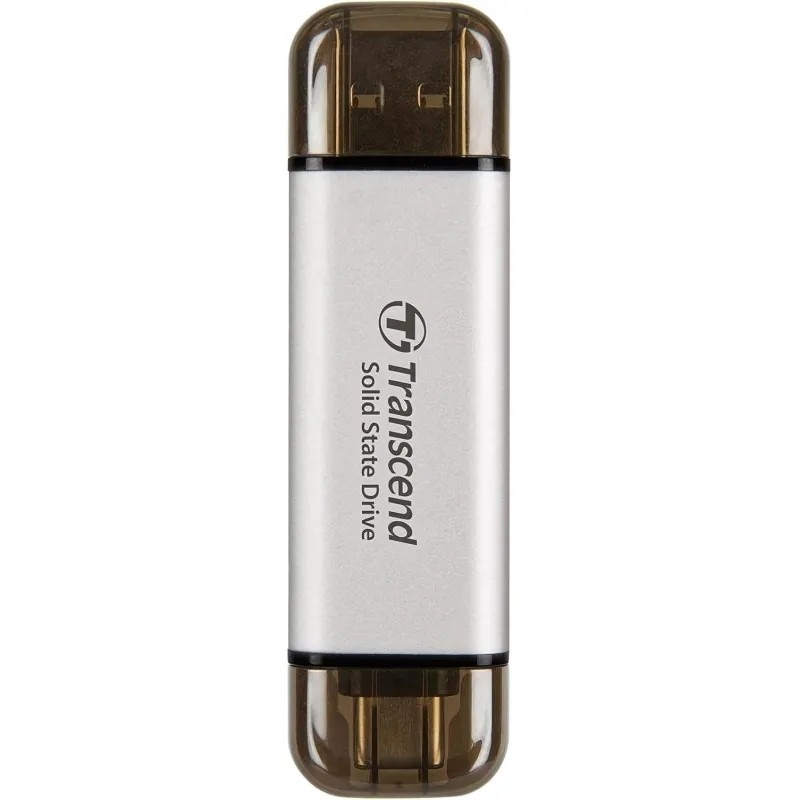 Портативный SSD Transcend 1Tb, USB 10Gbps, Type-C/Type-A, Серебряный