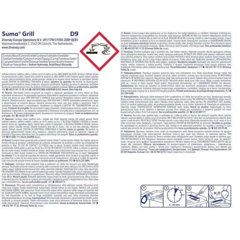Профхим от пригаров щел д/чист кух обор Diversey/Suma Grill D9, 5л_ПДК