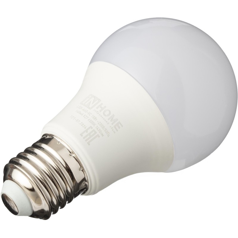 Лампа светодиодная LED-A60-VC 15Вт 230В Е27 6500К 1430Лм IN HOME