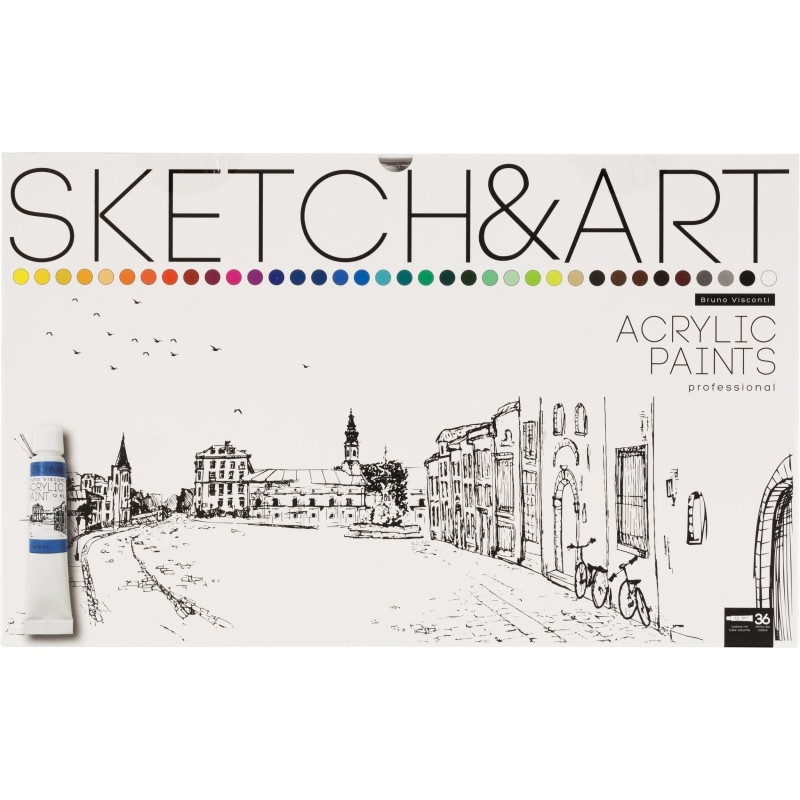 Краски акриловые SKETCH&amp;ART 36цв x 12мл в коробке-пенале70-0056