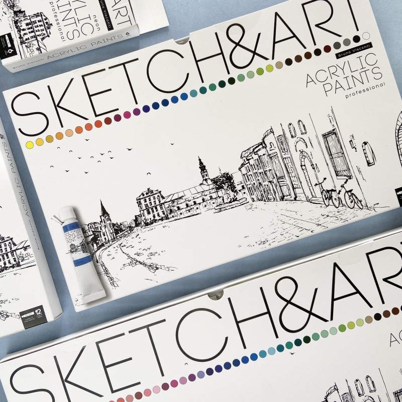 Краски акриловые SKETCH&amp;ART 36цв x 12мл в коробке-пенале70-0056