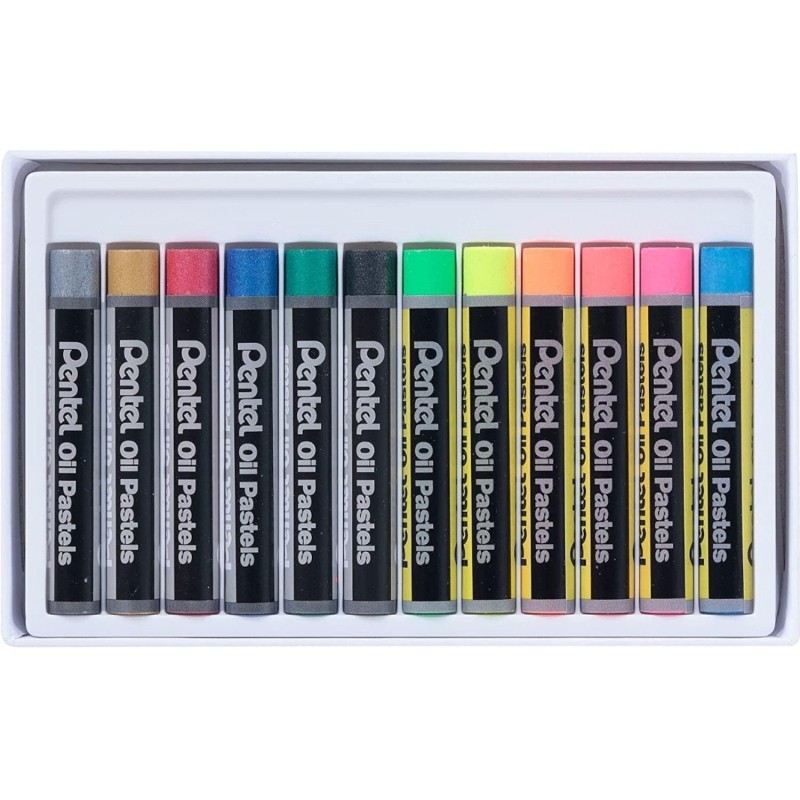 Пастель масляная Pentel флуор. 6цв/наб + металлик 6цв/наб PHN-MF12