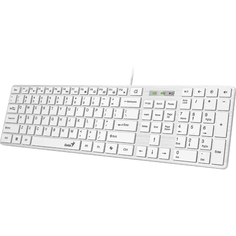 Клавиатура Genius проводн. SlimStar 126 белый