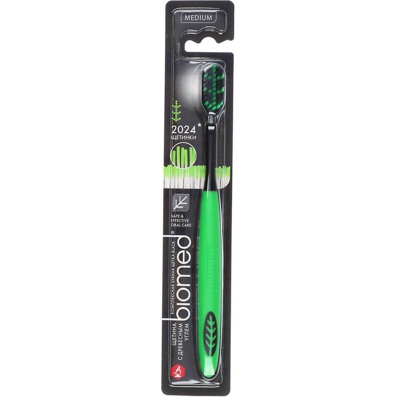 Зубная щетка BIOMED Black 1шт цвет в асс