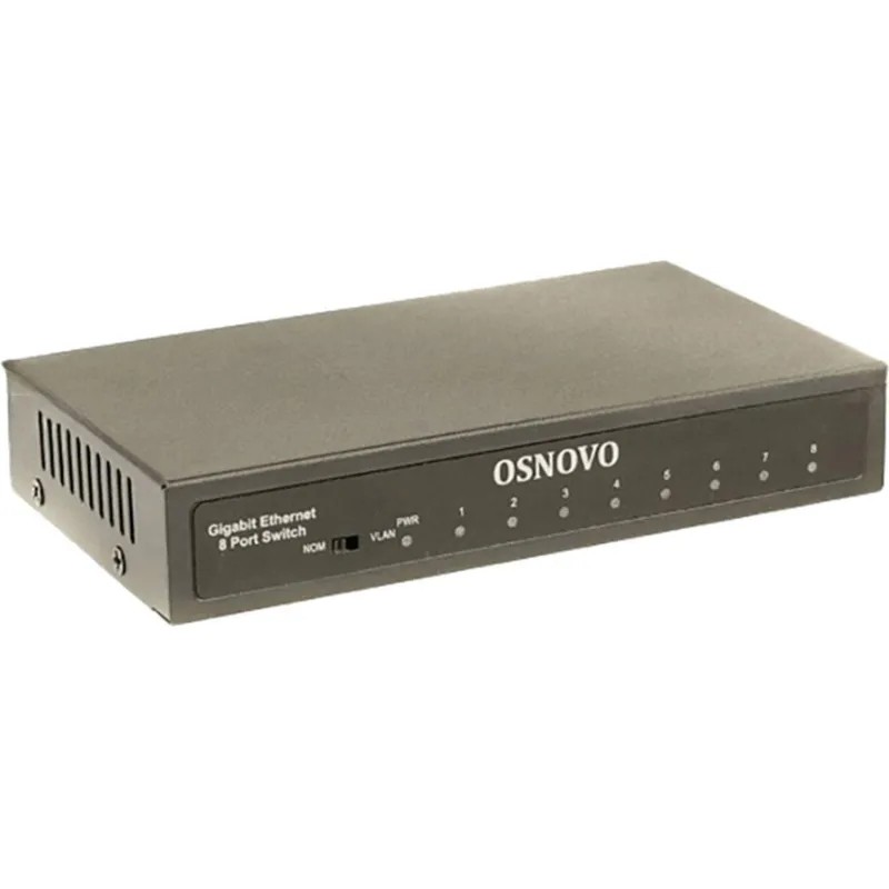 Коммутатор Osnovo SW-70800 2xКомбо(1000BASE-T/SFP) неуправляемый