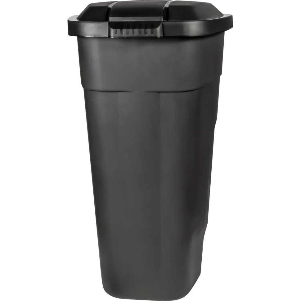 Контейнер-бак мусорный пластик серый, на колесах 110л_PT9957СЕР-1РS