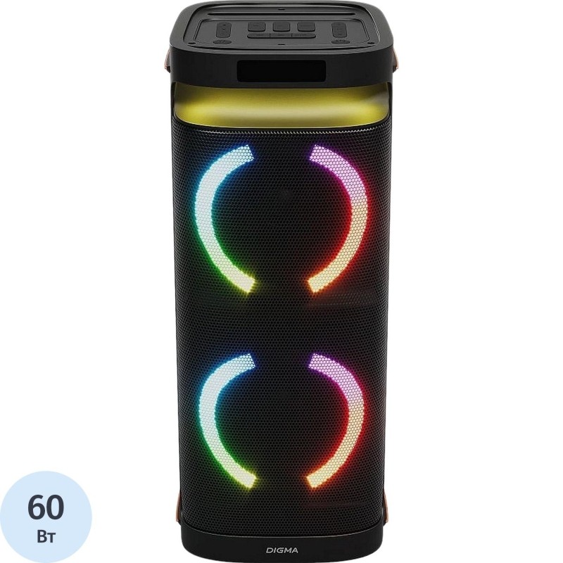 Акустическая система Digma D-MC1750 черный 60Вт/FM/USB/BT/micro SD