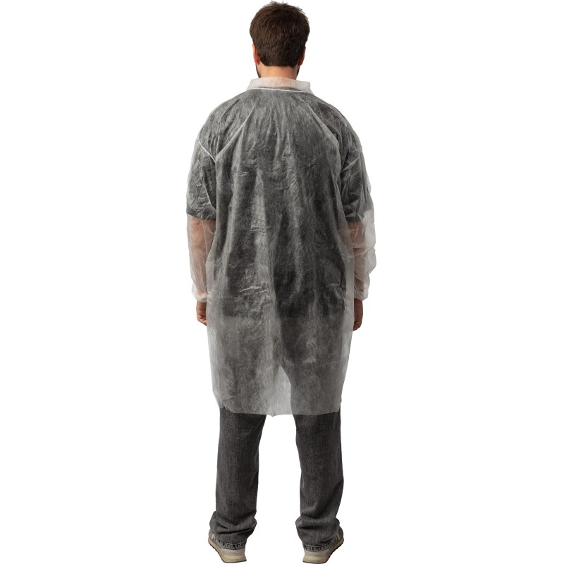 Халат н/с процед, рук.рез, на липуч, XL, дл.110см, пл 17, белый, 10шт/уп