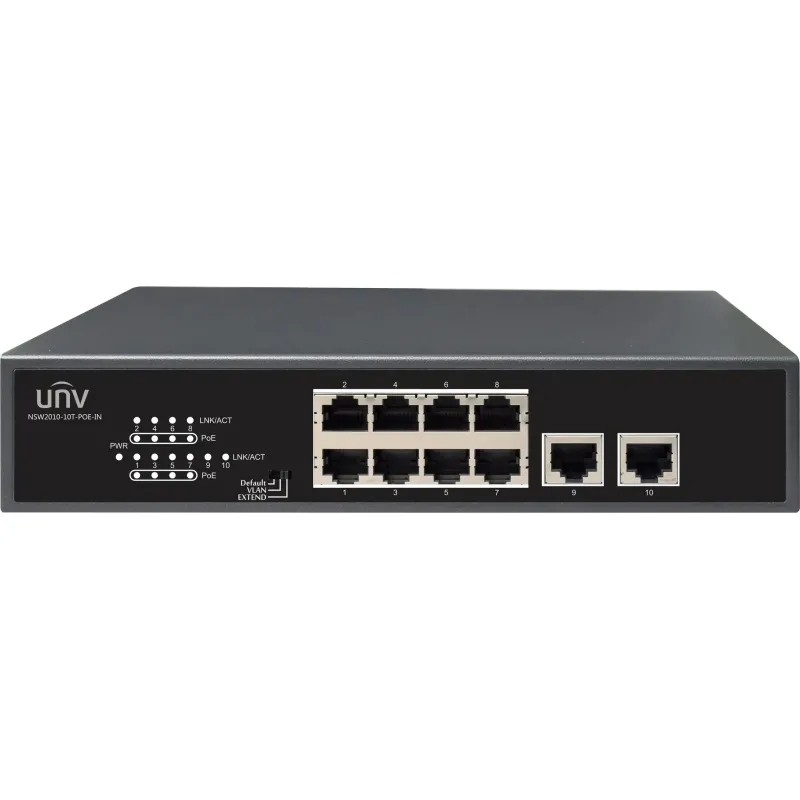 Коммутатор Uniview 10x100Mbps RJ45 8 PoE (NSW2010-10T-POE-IN)