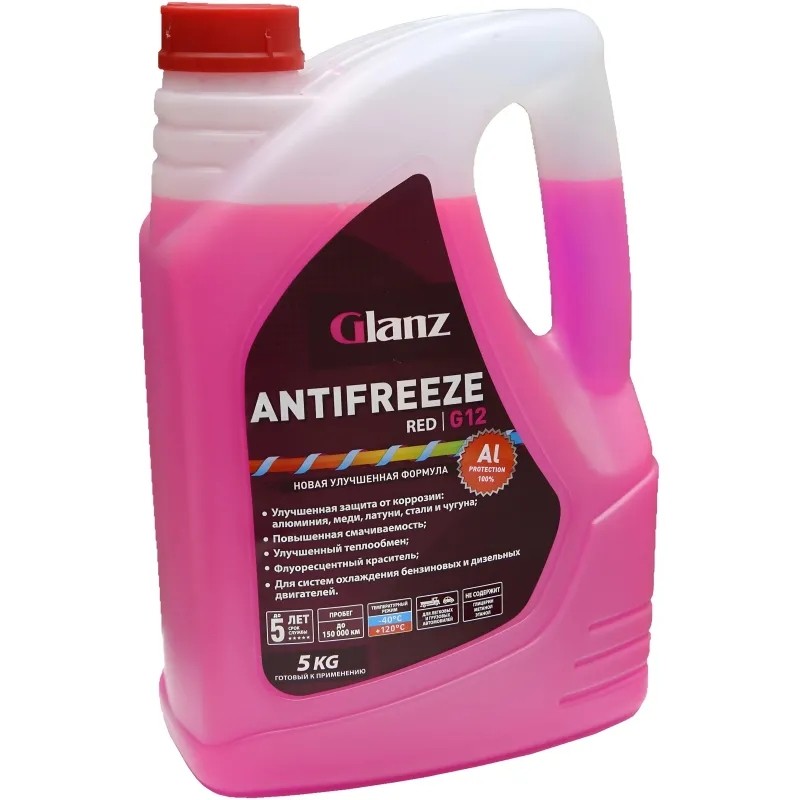 Антифриз Glanz G12 красный  5кг (36225)