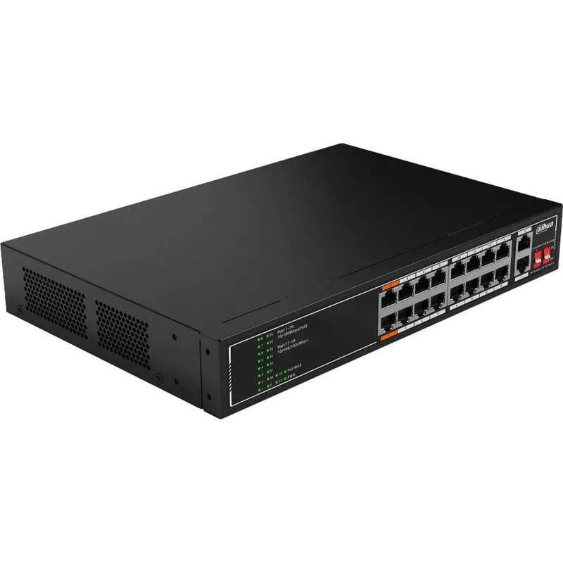 Коммутатор DAHUA DH-SF1018LP 18-портовый неуправл с РоЕ, RJ45 100Mb PoE