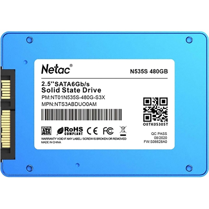 SSD накопитель Netac SSD N535S 2.5 SATA 480GB(NT01N535S-480G-S3X)