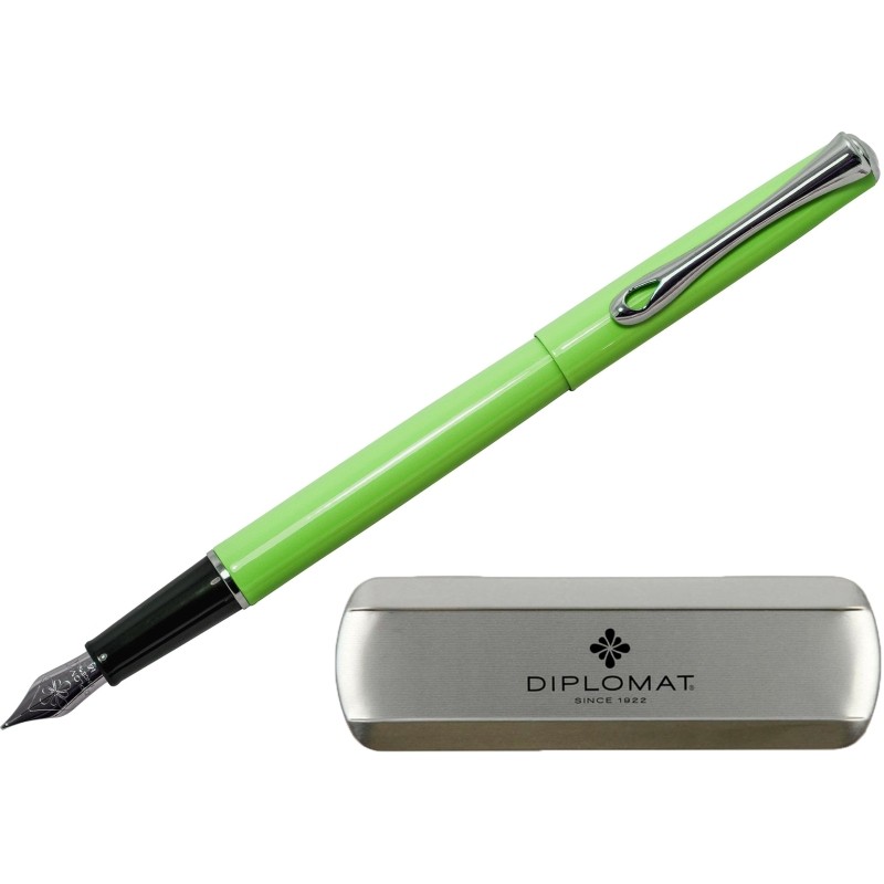 Ручка перьевая DIPLOMAT Traveller Lumi green M синий D20001072