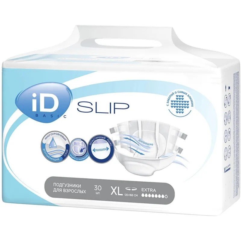 Подгузники для взрослых (XL) Large iD Slip Basic 30шт/уп
