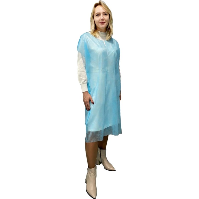 Рубашка н/с д/рожениц без рукава, голубой пл.42, 5 шт/уп