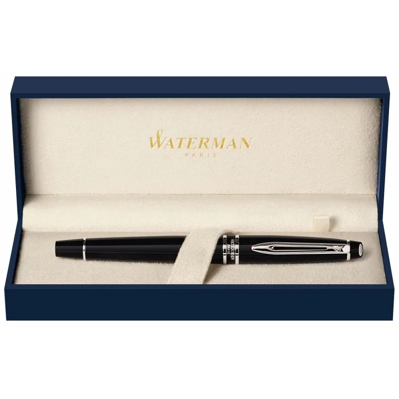 Ручка перьевая Waterman Expert Black CT син,1мм,кор S0951760