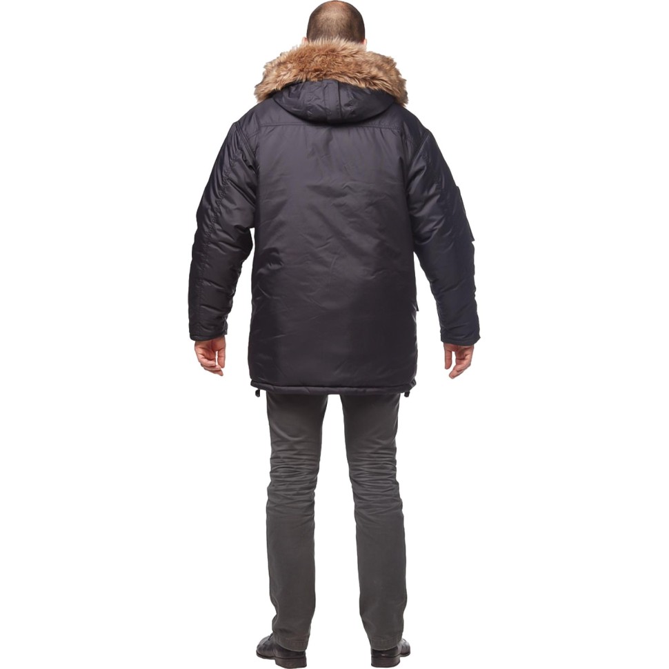 Куртка зимняя муж Аляска з66-КУ удлиненная черн (р.56-58)170-176