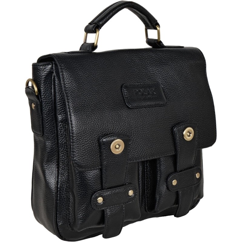 Сумка для документов 5221 Black натур.кожа