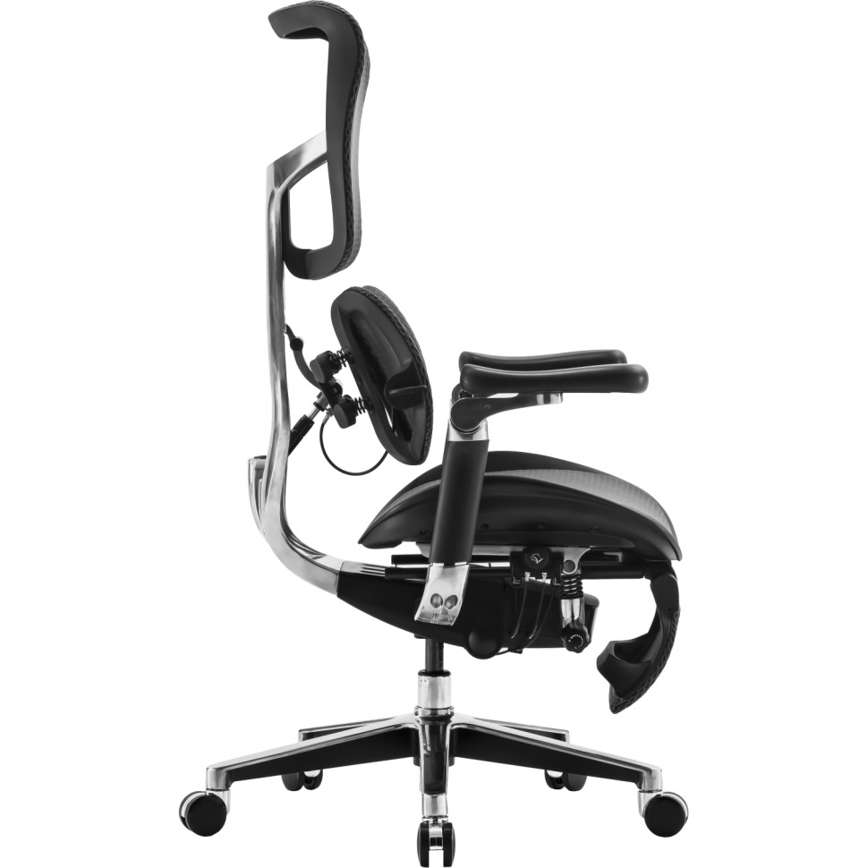 Кресло RP_FALTO SCALA с подножкой (Каркас чёрный, сетка тёмно-серый) Кресло RP_FALTO SCALA с подножкой (Каркас чёрный, сетка тёмно-серый)