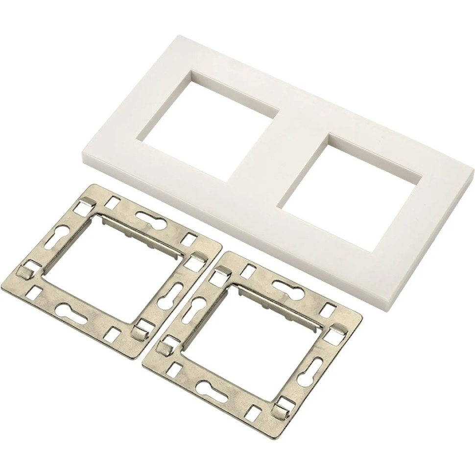 Модуль LANMASTER LAN-FRS45x45/2-WH рамка 2-постовая 45х45, с суппортами,бел