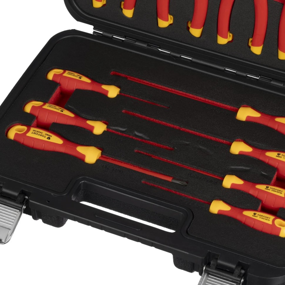 Набор диэлектрических инструментов Topfort 12 предметов (VDE584212) Набор диэлектрических инструментов Topfort 12 предметов (VDE584212)