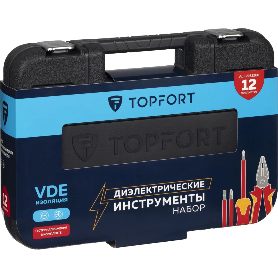 Набор диэлектрических инструментов Topfort 12 предметов (VDE584212) Набор диэлектрических инструментов Topfort 12 предметов (VDE584212)