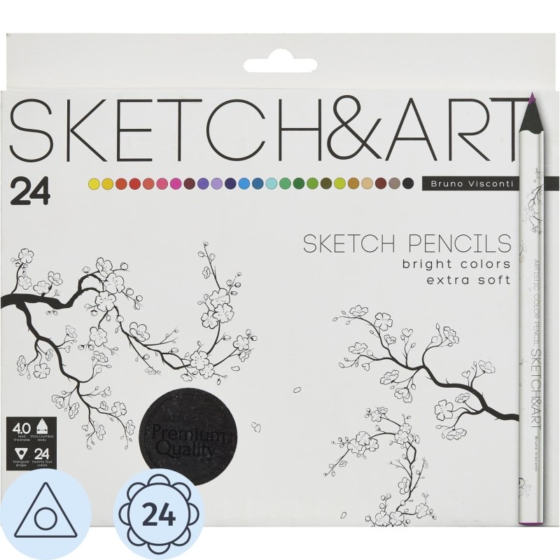 Карандаши цветные SKETCH&amp;ART 4 мм, 24  30-0115