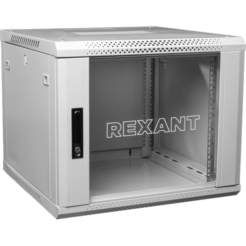 Шкаф настенный REXANT 12U 600x600, дверь сплошное стекло,сер. (04-1266-111)