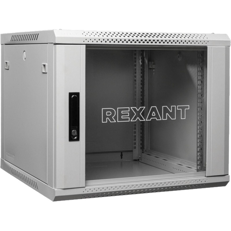 Шкаф настенный REXANT 12U 600x600, дверь сплошное стекло,сер. (04-1266-111)